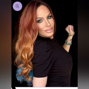 Vivid Blue and Copper Ombre Women's Synthetic Wig Pisces SOLD OUT!
